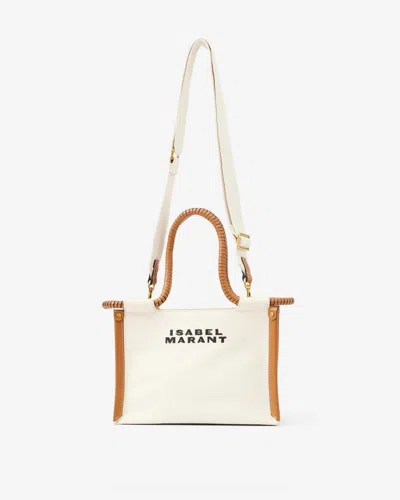 Isabel Marant Off-white Toledo Small Tote Bag In Ecru-cognac