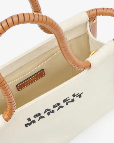 Isabel Marant Off-white Toledo Small Tote Bag In Ecru-cognac
