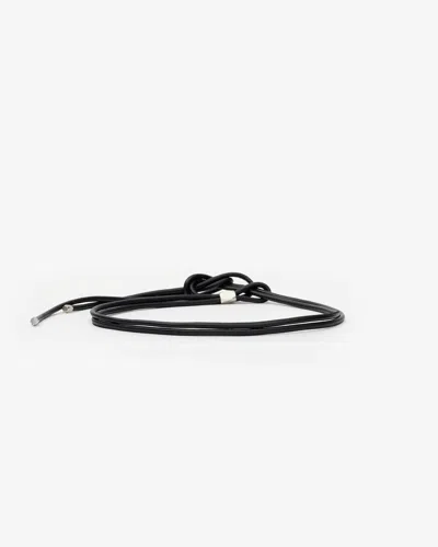 Isabel Marant Adjustable Knot Detail Belt With Metal Tips In Black And Silver