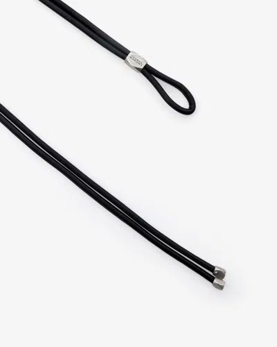 Isabel Marant Adjustable Knot Detail Belt With Metal Tips In Black And Silver