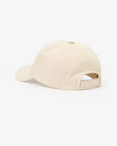 Isabel Marant Tyron Logo Canvas Hat In Ecru And Black