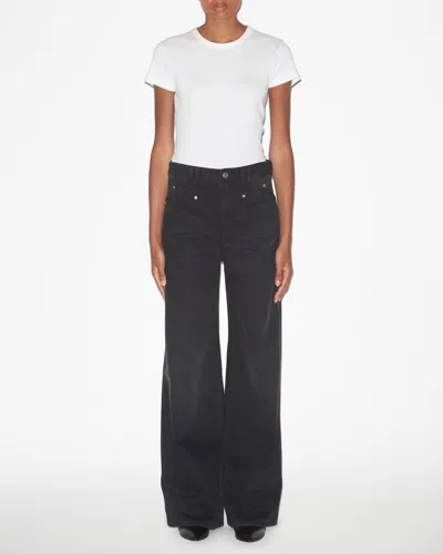 Isabel Marant Dilali Cropped High-rise Straight-leg Jeans In Black