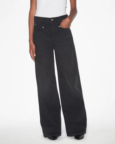 Isabel Marant Dilali Cropped High-rise Straight-leg Jeans In Black