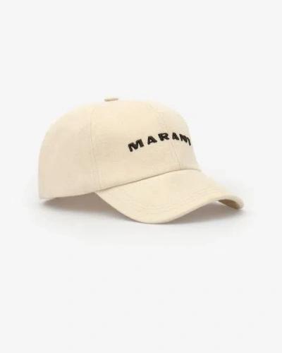 Isabel Marant Tedji Cotton Twill Baseball Cap In Ecru And Black