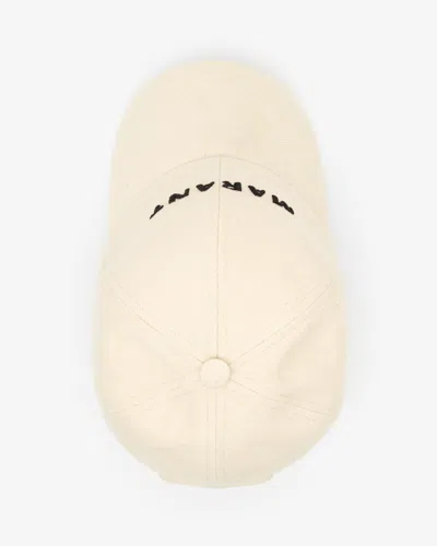 Isabel Marant Tedji Cotton Twill Baseball Cap In Ecru And Black