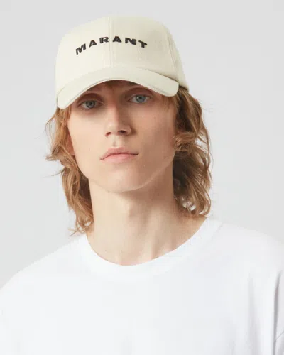 Isabel Marant Tedji Cotton Twill Baseball Cap In Ecru And Black