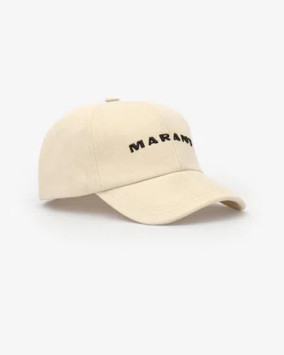 Isabel Marant Tedji Cotton Twill Baseball Cap In Ecru And Black