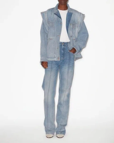 Isabel Marant Harmon Denim Jacket In Ice Blue