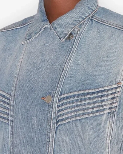 Isabel Marant Harmon Denim Jacket In Ice Blue