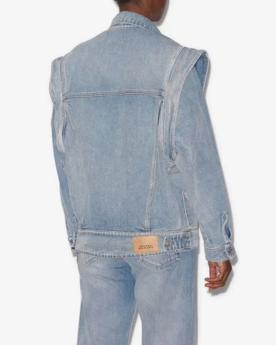 Isabel Marant Harmon Denim Jacket In Ice Blue