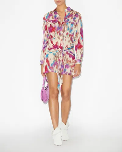 Isabel Marant Étoile Nueva Dress In Beige-raspberry