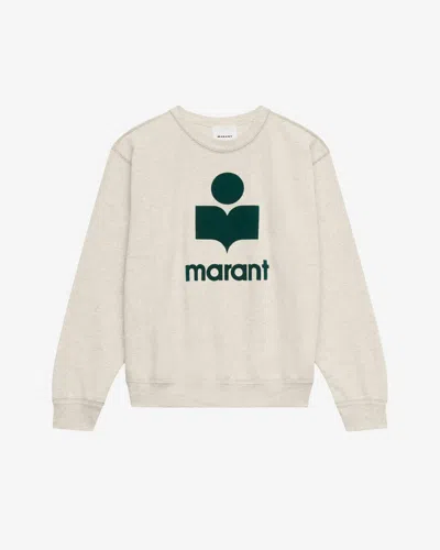 Shop Isabel Marant Sweatshirt Mikoy In Ecru-emerald