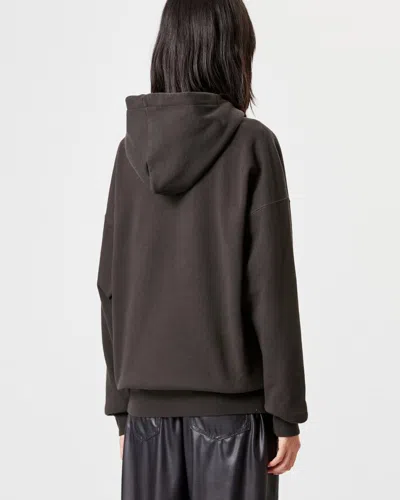Isabel Marant Étoile Black Hoodie With Tonal Logo Print In Cotton Blend Woman In Brown