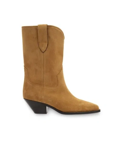 Isabel Marant Dahope Suede Boots In Taupe
