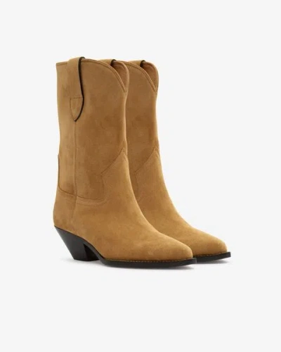Isabel Marant Dahope Suede Boots In Taupe