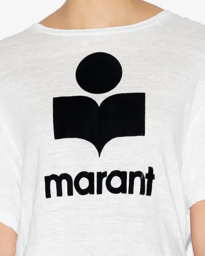 Isabel Marant Étoile Isabel Marant Etoile Zewel T Shirt With Flocked Logo In Bianco