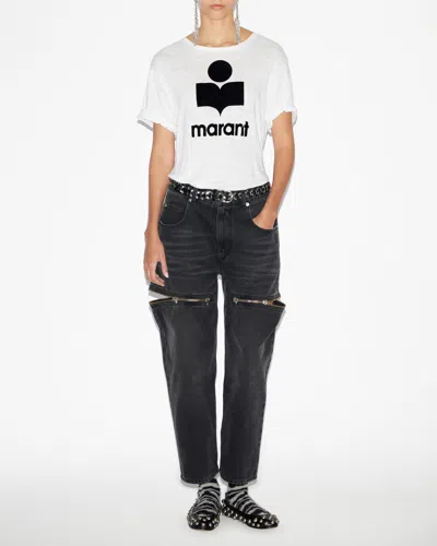 Isabel Marant Étoile Isabel Marant Etoile Zewel T Shirt With Flocked Logo In Bianco