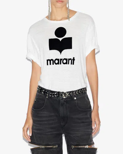Isabel Marant Étoile Isabel Marant Etoile Zewel T Shirt With Flocked Logo In Bianco