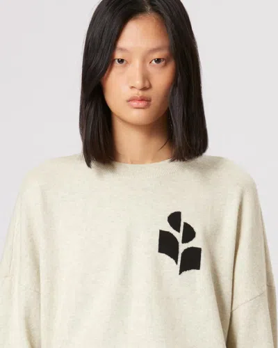 Isabel Marant Étoile Isabel Marant Etoile Marisans Sweater With Logo Intarsia In Light Gray