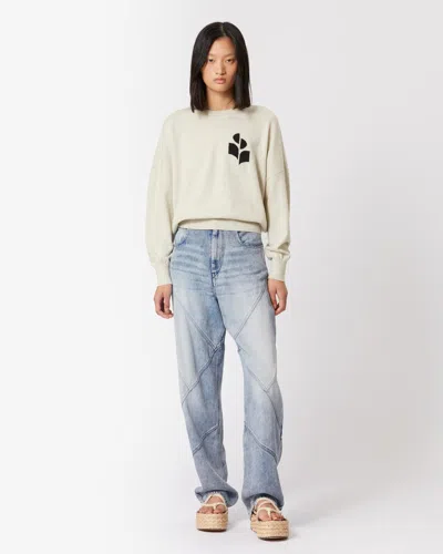 Isabel Marant Étoile Isabel Marant Etoile Marisans Sweater With Logo Intarsia In Light Gray