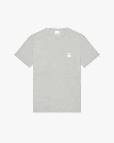 Isabel Marant Zafferh Short-sleeved T-shirt In Ecru And Gray