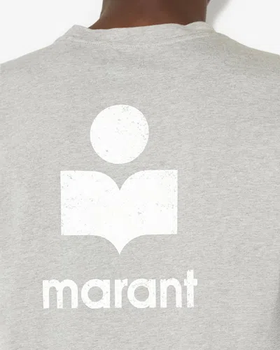 Isabel Marant Zafferh Short-sleeved T-shirt In Ecru And Gray