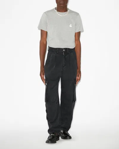 Isabel Marant Zafferh Short-sleeved T-shirt In Ecru And Gray