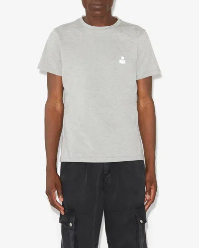Isabel Marant Zafferh Short-sleeved T-shirt In Ecru And Gray