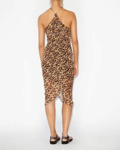 Isabel Marant Étoile Valdi Ruched Halter Midi Dress In Ochre