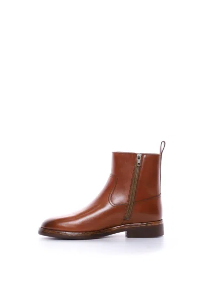 Isabel Marant Susee Leather Ankle Booties In Cognac