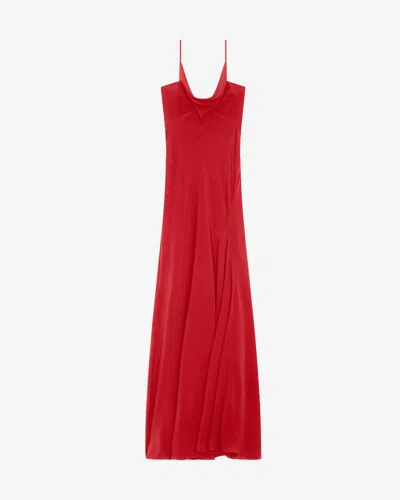Isabel Marant Kapri Cowl-neck Cutout Maxi Dress In Scarlet Red