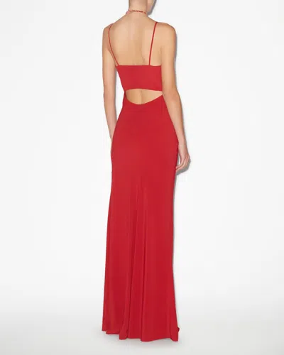 Isabel Marant Kapri Cowl-neck Cutout Maxi Dress In Scarlet Red