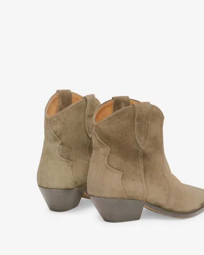 Isabel Marant Taupe Brown Calf Leather Texano Style Boots In Taupe