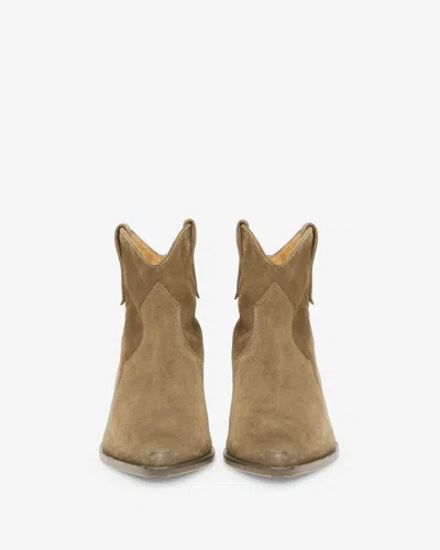Isabel Marant Taupe Brown Calf Leather Texano Style Boots In Taupe
