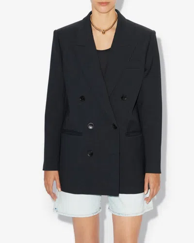 Isabel Marant Nevimea Double-breasted Blazer In Faded Night