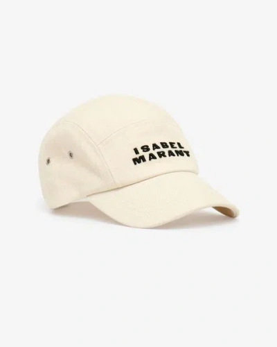 Shop Isabel Marant Basecap Tedji Mit Logo In Ecru And Black