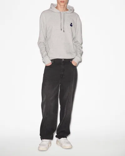 Isabel Marant Sweatshirt Matte Mit Logo In Gray And Midnight Blue