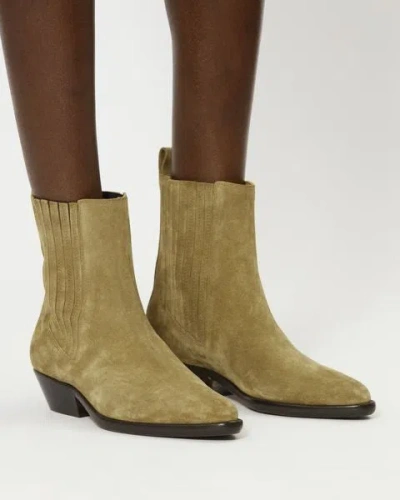 Isabel Marant Delena Suede Ankle Boots In Taupe