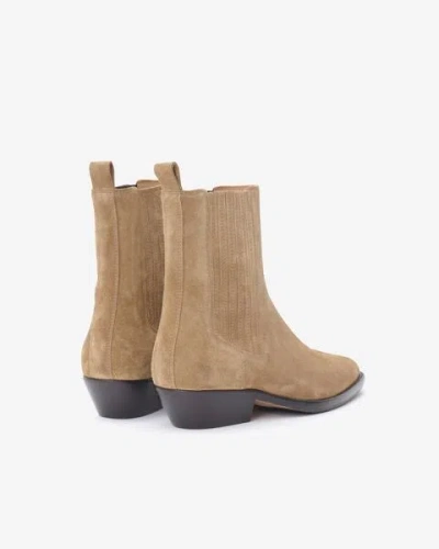 Isabel Marant Delena Suede Ankle Boots In Taupe