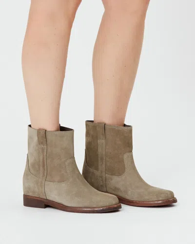 Isabel Marant Susee Suede Western Ankle Booties In Taupe