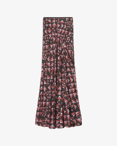 Isabel Marant Women's Katae Silk-blend Maxi Skirt In Black-multicolor