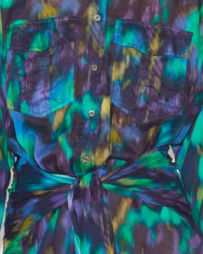 Isabel Marant Étoile Nesly Shirt Dress In Blue-green