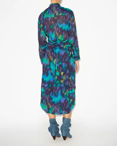 Isabel Marant Étoile Nesly Shirt Dress In Blue-green