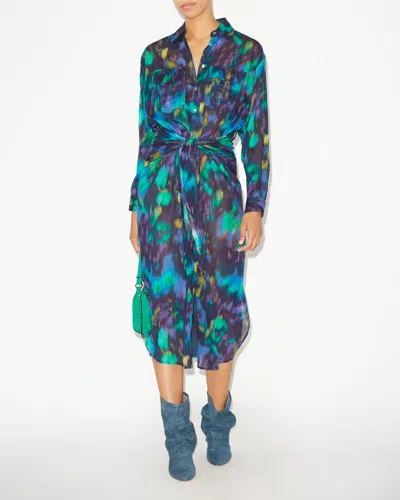 Isabel Marant Étoile Nesly Shirt Dress In Blue-green