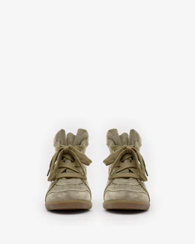 Isabel Marant Bobby Lace-up Wedge Sneakers In Green