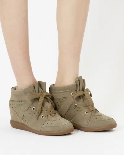 Isabel Marant Bobby Lace-up Wedge Sneakers In Green