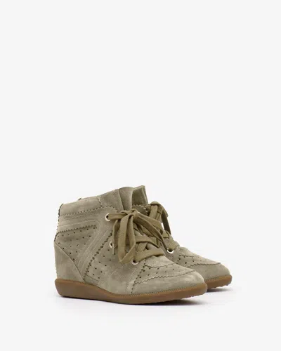 Isabel Marant Bobby Lace-up Wedge Sneakers In Green