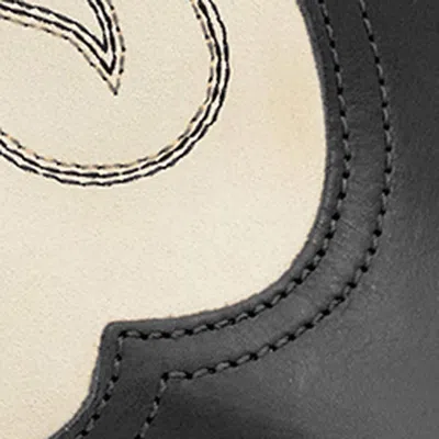 Isabel Marant Duerto Embroidered Leather Cowboy Boots In Black And Ecru