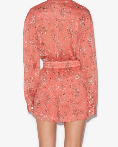 Isabel Marant Ceyane Floral Cotton And Silk Shorts In Shell Pink