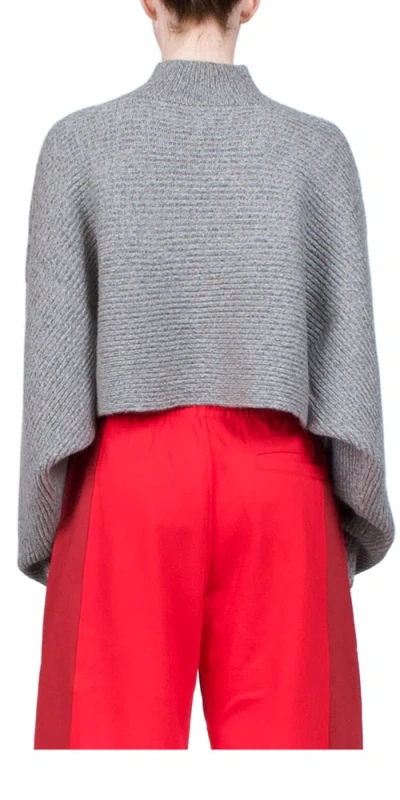 6397 Wide Rib Crop Sweater Grey